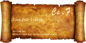 Csajka Fülöp névjegykártya